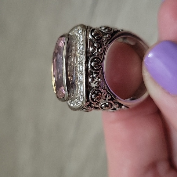 Sterling and pink topaz ring size 6 - Picture 3 of 4